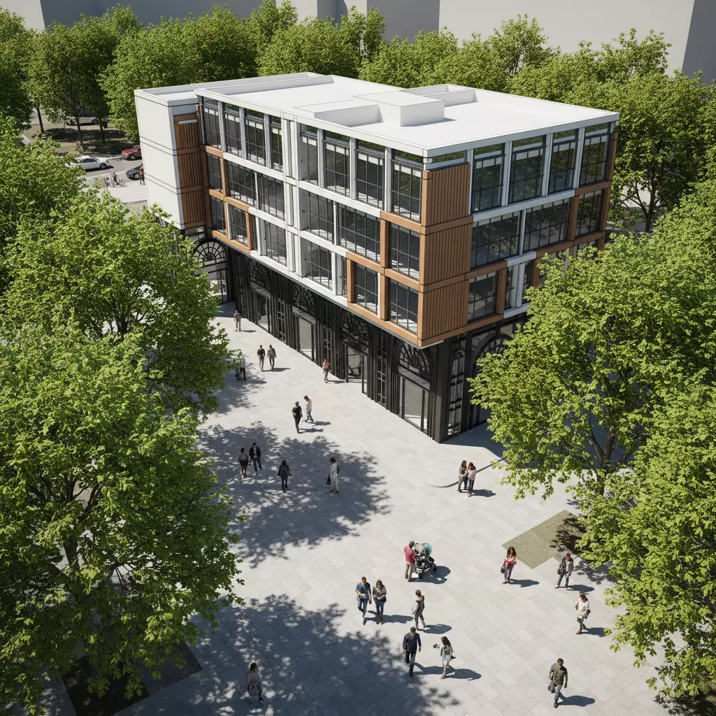 residential and commercial building Low-poly 3D model_5