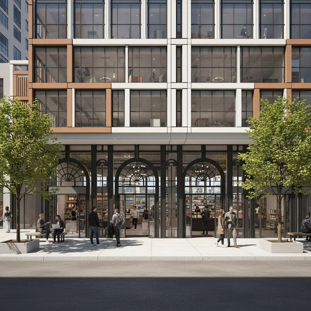 residential and commercial building Low-poly 3D model_3