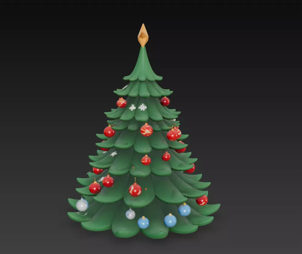 Christmas Tree - Stylized Holiday 3D Model 3D print model_1