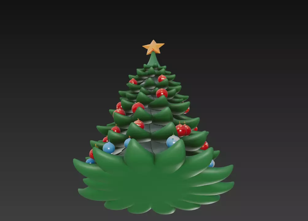 Christmas Tree - Stylized Holiday 3D Model 3D print model_3