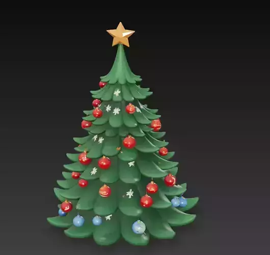 Christmas Tree - Stylized Holiday 3D Model 3D print model Christmas Tree - Stylized Holiday 3D Model 3D print model