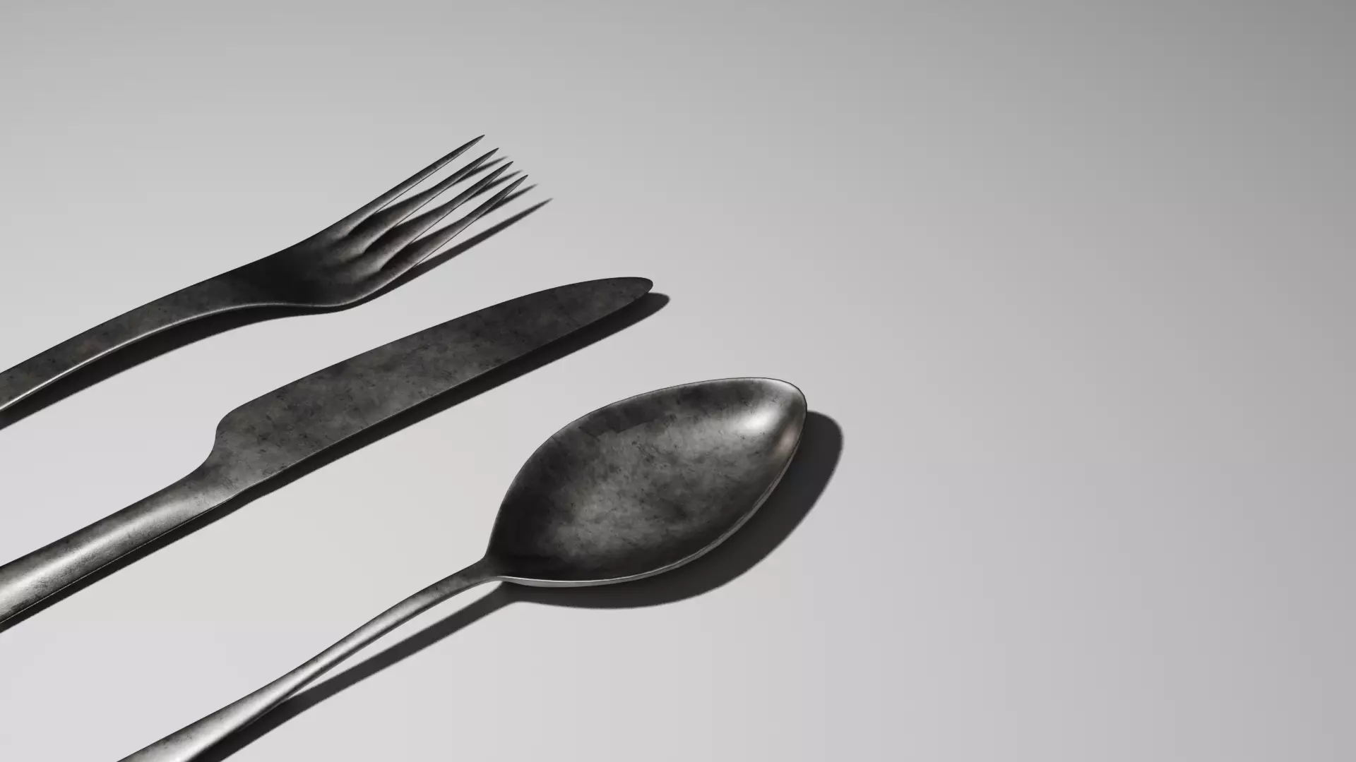 Cutlery Flatware Low-poly 3D model_0