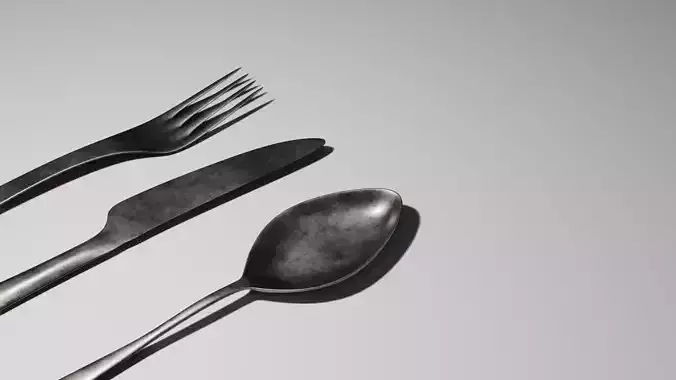 Cutlery Flatware Low-poly 3D model