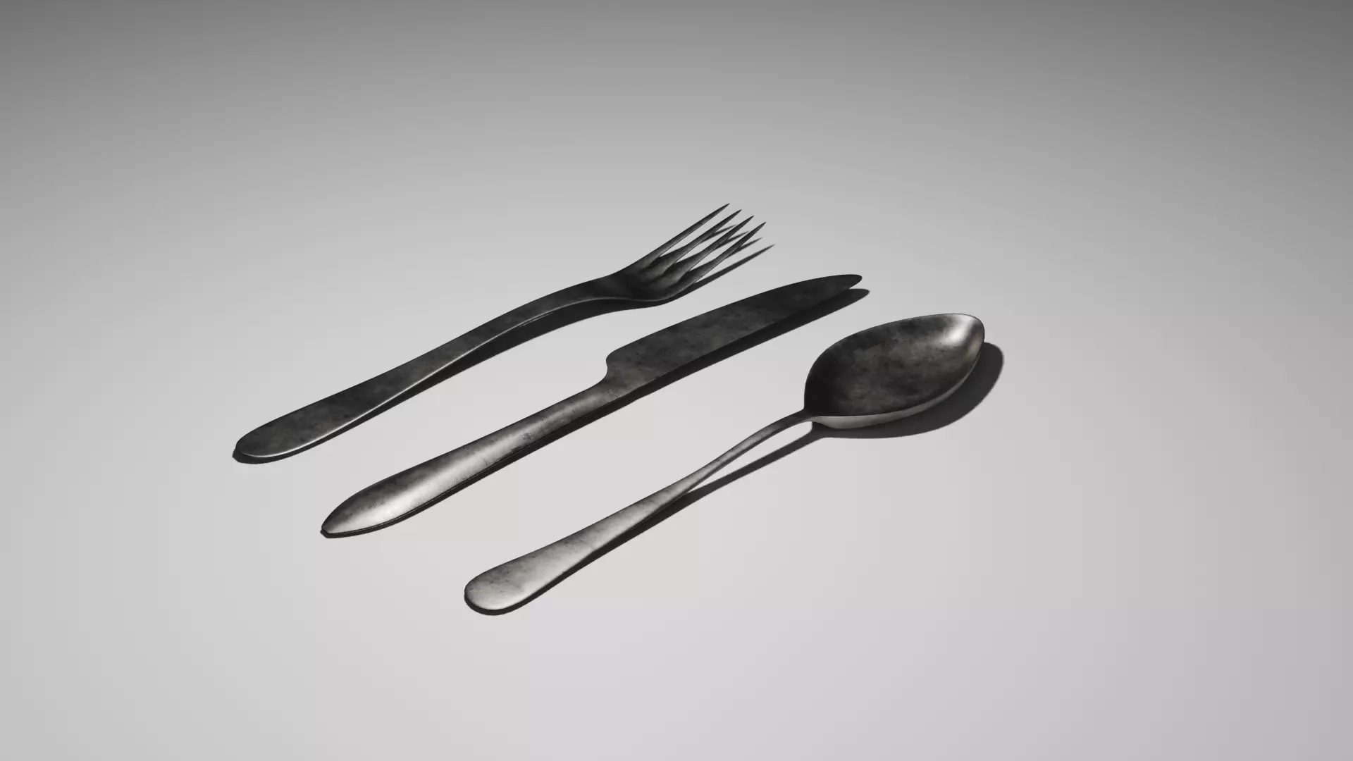 Cutlery Flatware Low-poly 3D model_1