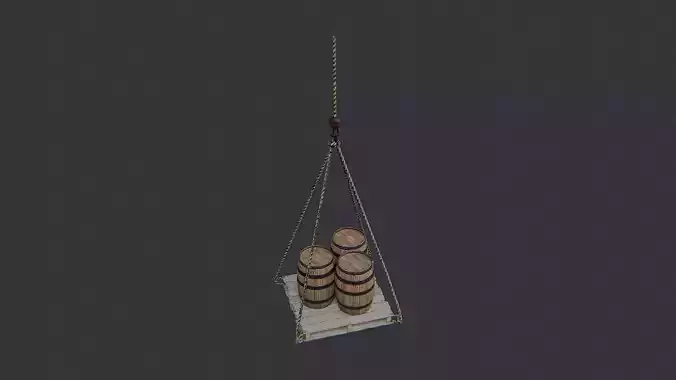 Hanging Dock Pallet with Barrels