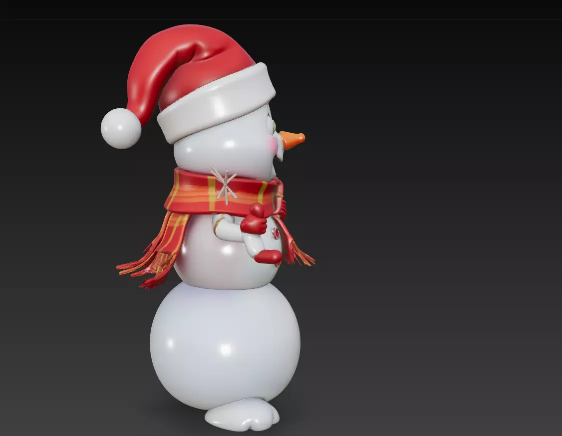 Jolly Snowman - Christmas Holiday 3D Model 3D print model_4