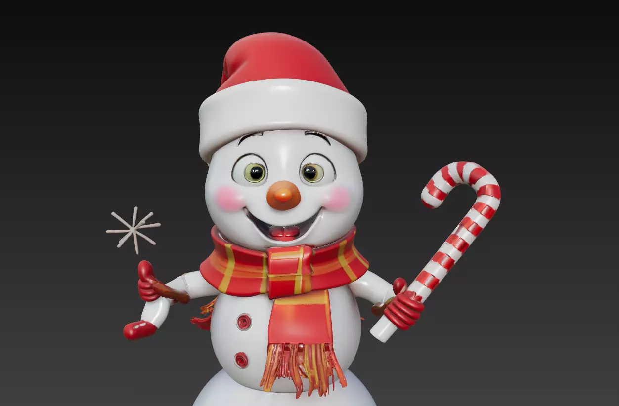 Jolly Snowman - Christmas Holiday 3D Model 3D print model_1
