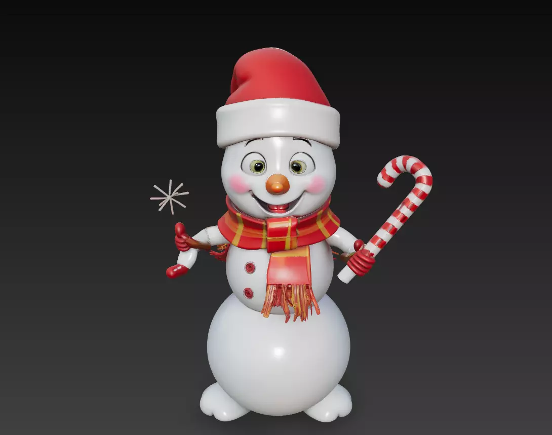 Jolly Snowman - Christmas Holiday 3D Model 3D print model_0