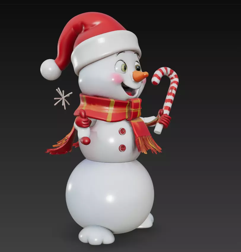 Jolly Snowman - Christmas Holiday 3D Model 3D print model_2