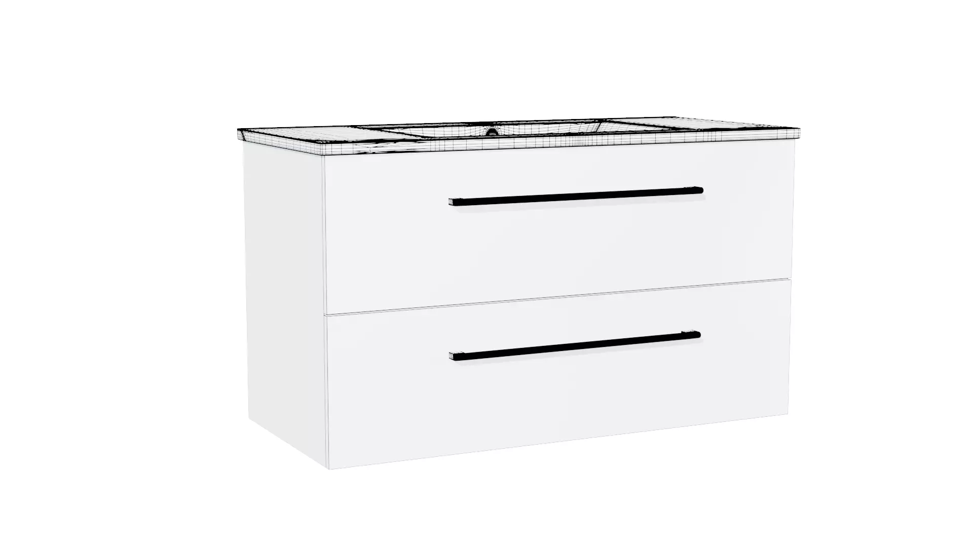 sink with cabinet Low-poly 3D model_10