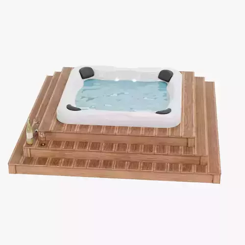 Garden Setup V14 - Sunken Hot Tub Platform with Wine Setting
