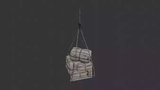 Industrial Hanging Pallet with Rope Rig