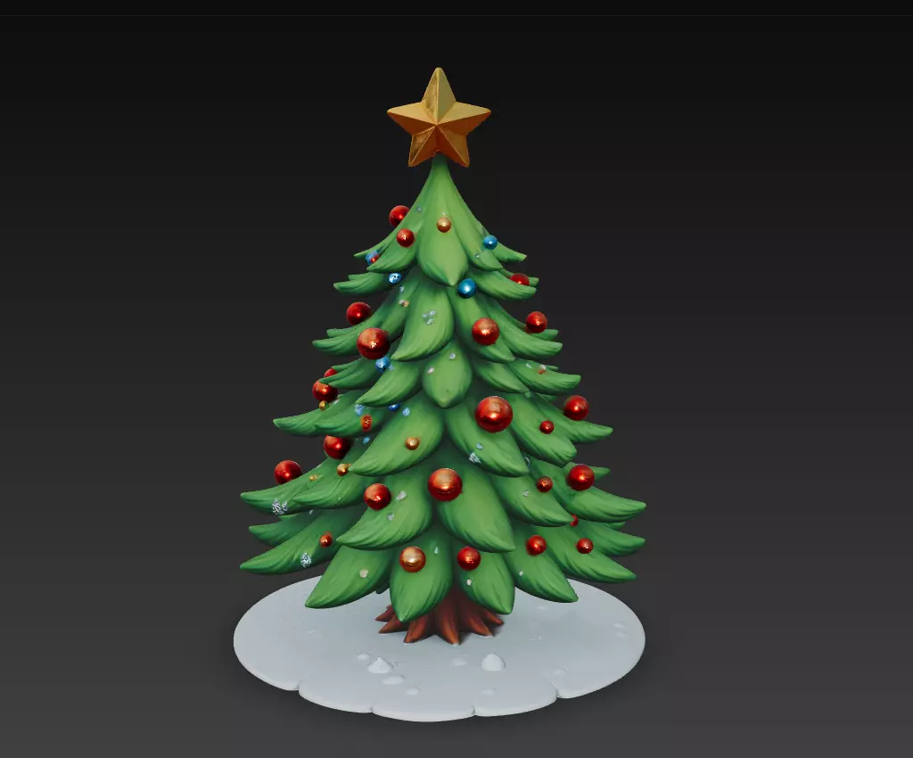Christmas Tree - Stylized Holiday 3D Model 3D print model_0