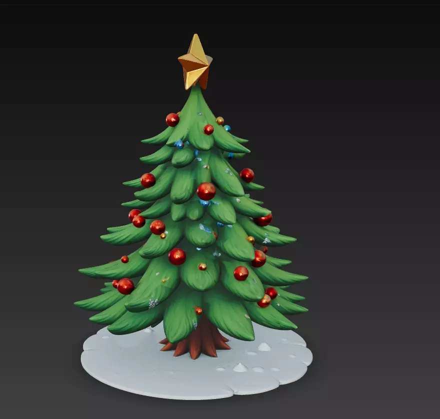 Christmas Tree - Stylized Holiday 3D Model 3D print model_3