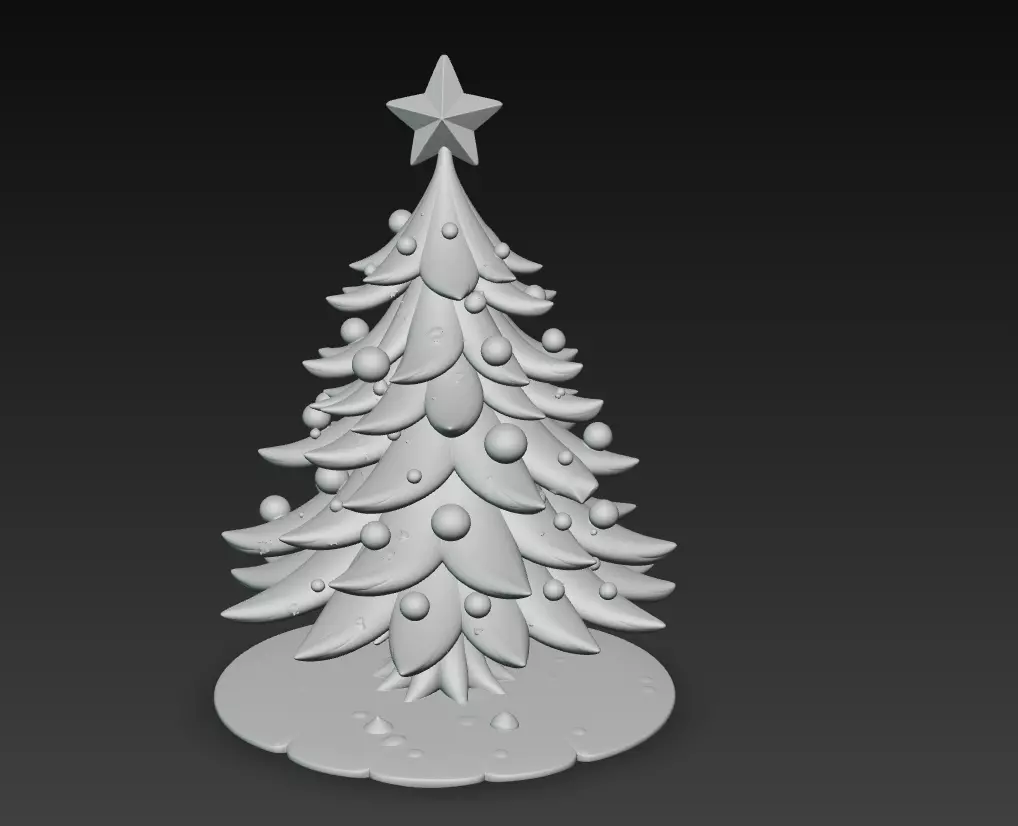 Christmas Tree - Stylized Holiday 3D Model 3D print model_4