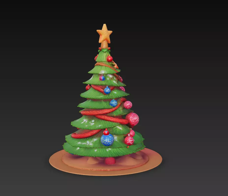 Candy Christmas Tree - Stylized Holiday 3D Model 3D print model_2