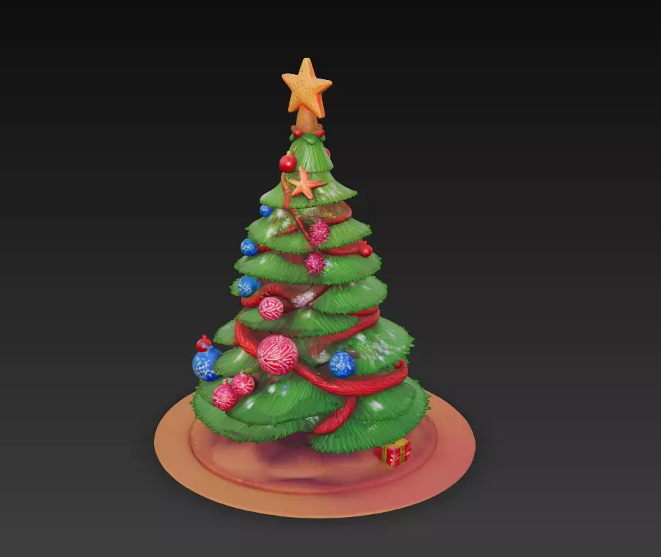 Candy Christmas Tree - Stylized Holiday 3D Model 3D print model_1