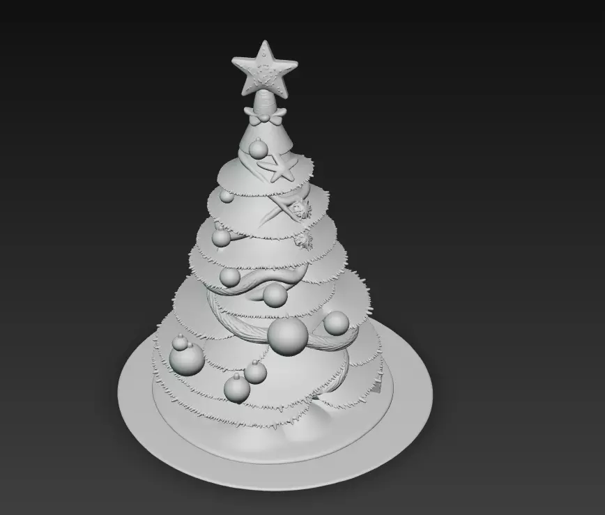 Candy Christmas Tree - Stylized Holiday 3D Model 3D print model_4