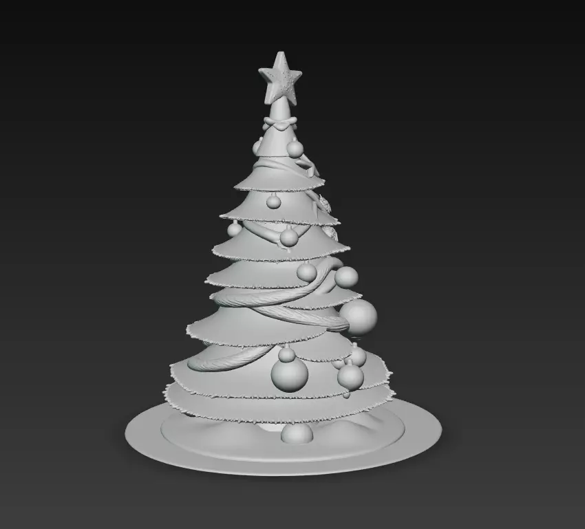 Candy Christmas Tree - Stylized Holiday 3D Model 3D print model_7