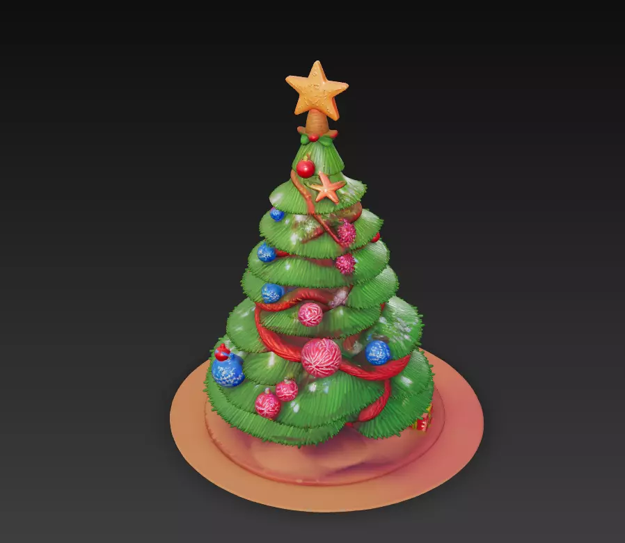 Candy Christmas Tree - Stylized Holiday 3D Model 3D print model_0