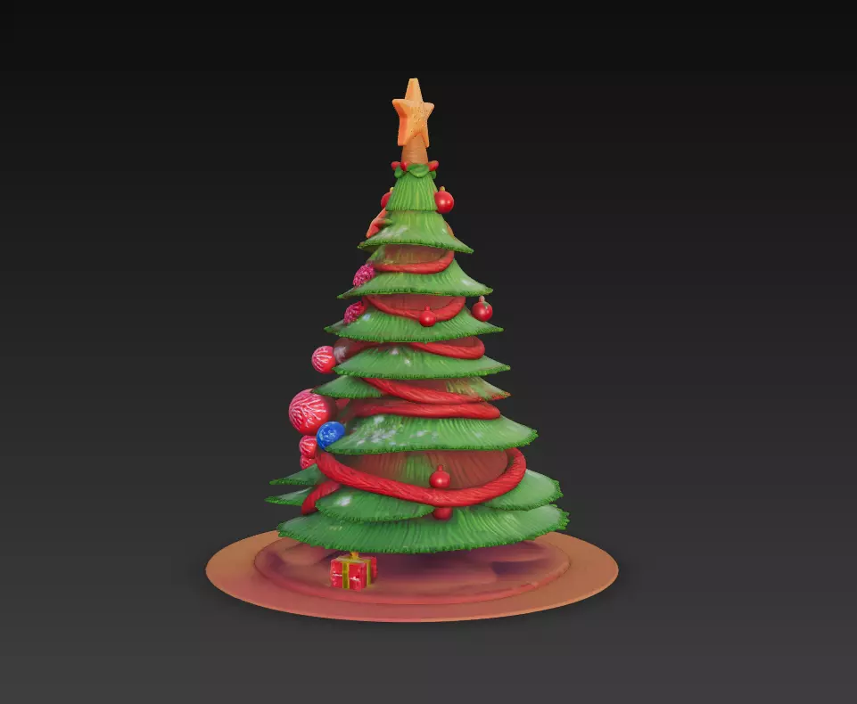 Candy Christmas Tree - Stylized Holiday 3D Model 3D print model_3