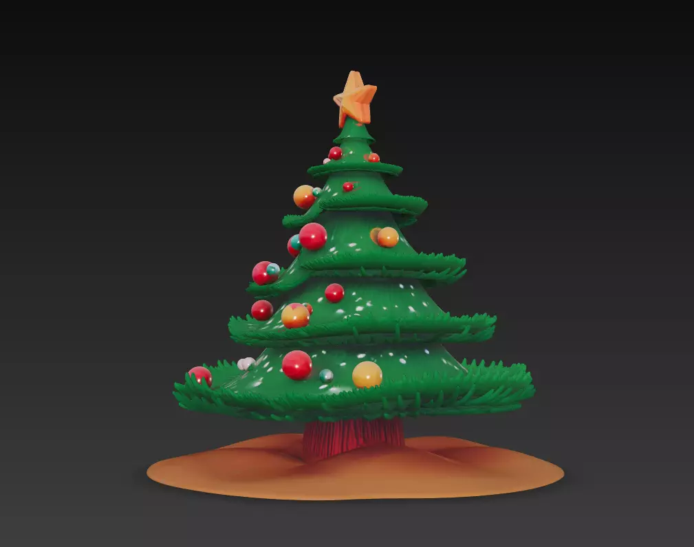 Classic Christmas Tree - Stylized Holiday 3D Model 3D print model_1