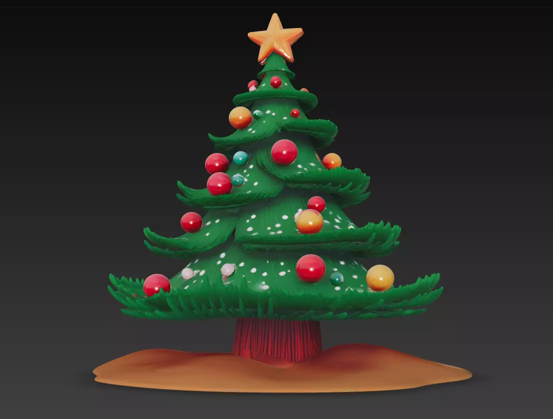 Classic Christmas Tree - Stylized Holiday 3D Model 3D print model_3