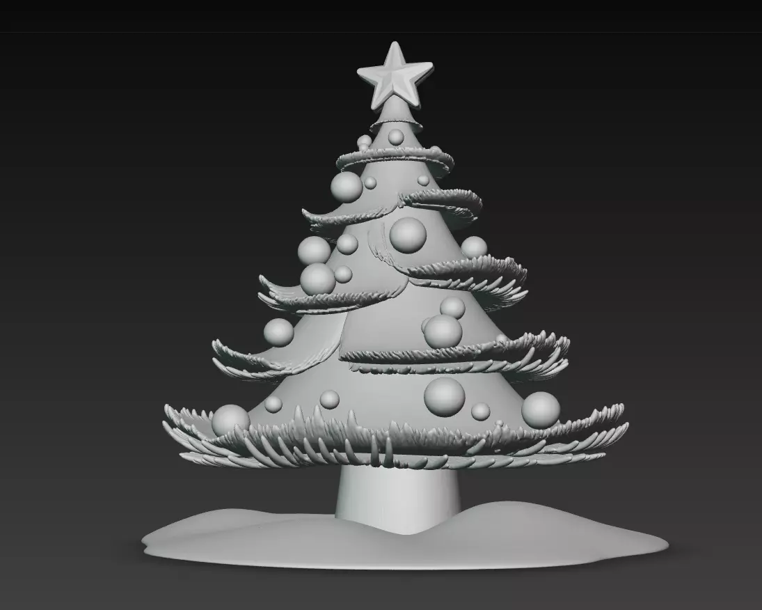 Classic Christmas Tree - Stylized Holiday 3D Model 3D print model_7
