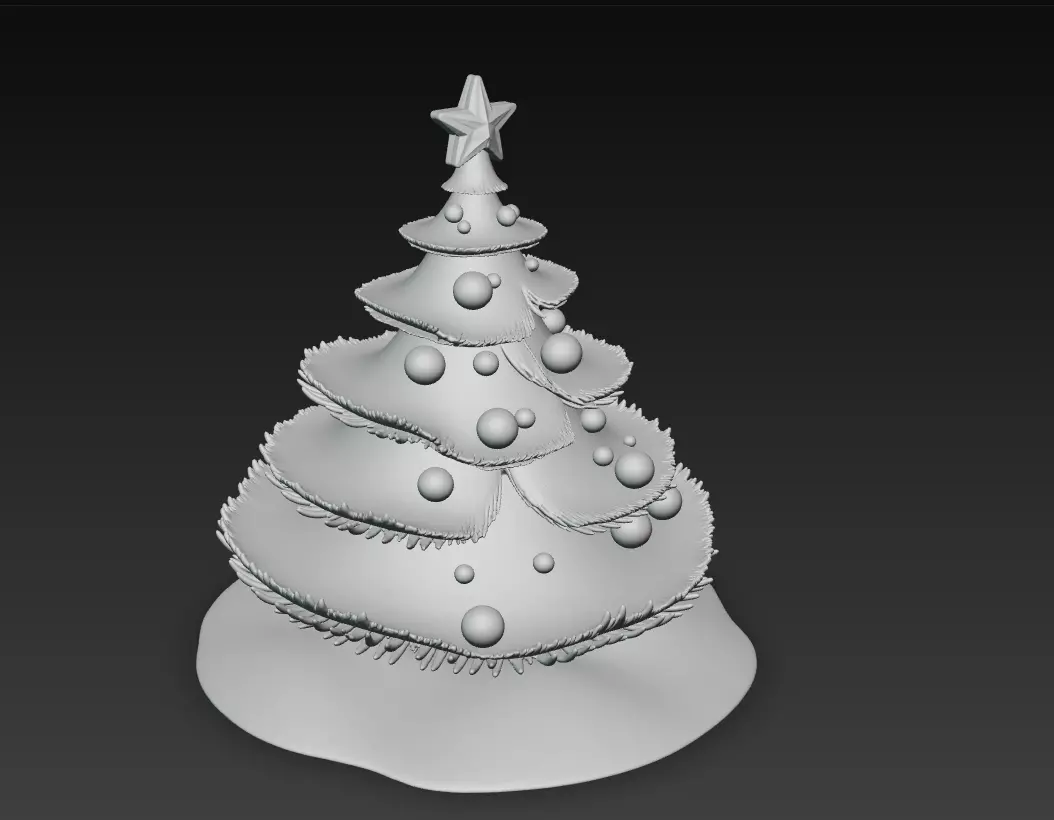 Classic Christmas Tree - Stylized Holiday 3D Model 3D print model_6