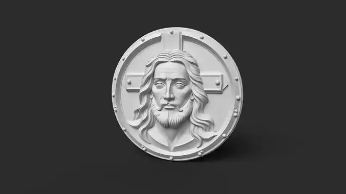 Jesus Christ 3D Relief Medallion - Christian Pendant