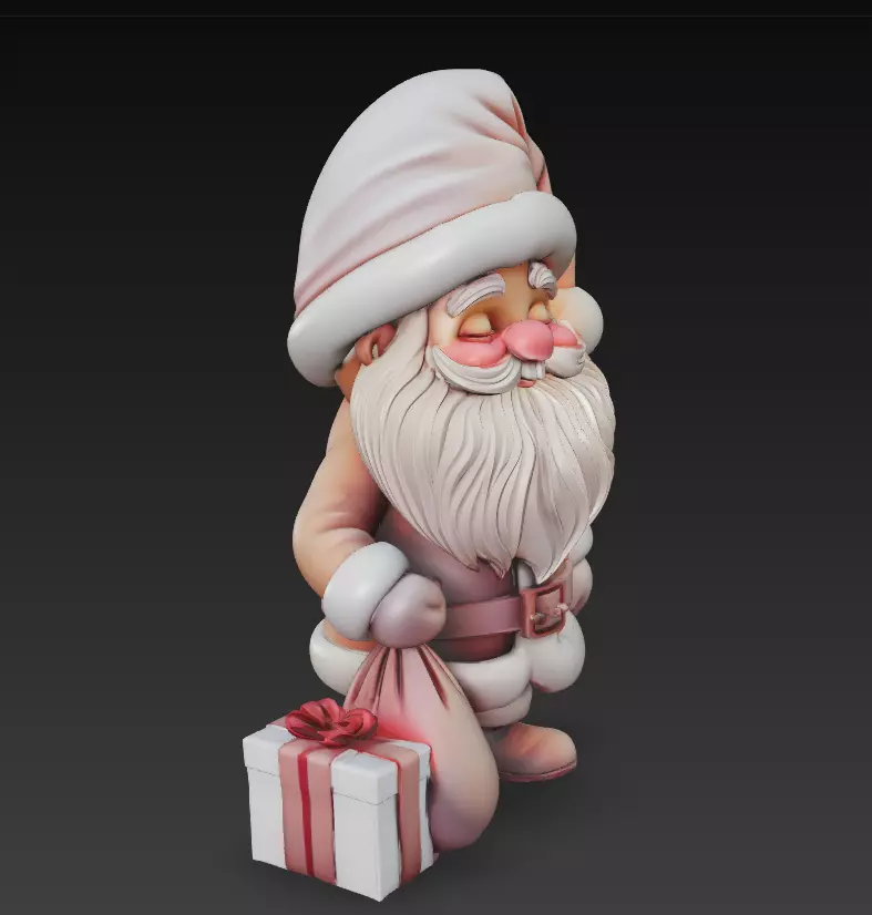 Soft Santa - Stylized Christmas 3D Model 3D print model_3