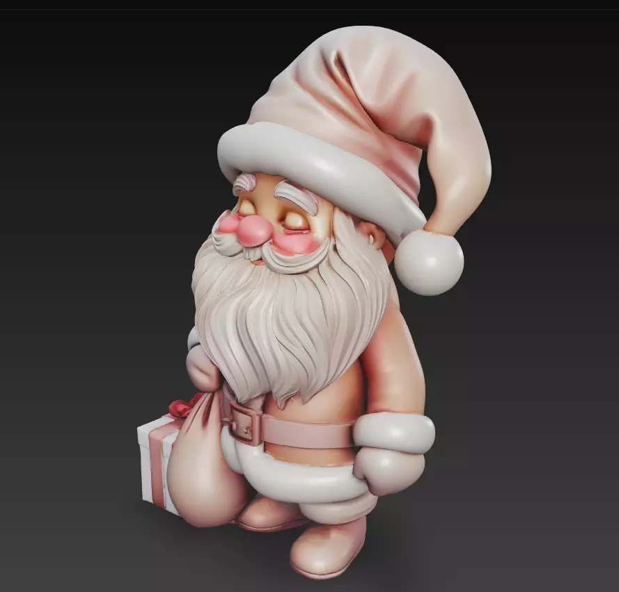 Soft Santa - Stylized Christmas 3D Model 3D print model_1