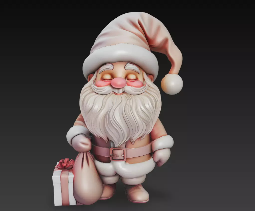 Soft Santa - Stylized Christmas 3D Model 3D print model_0