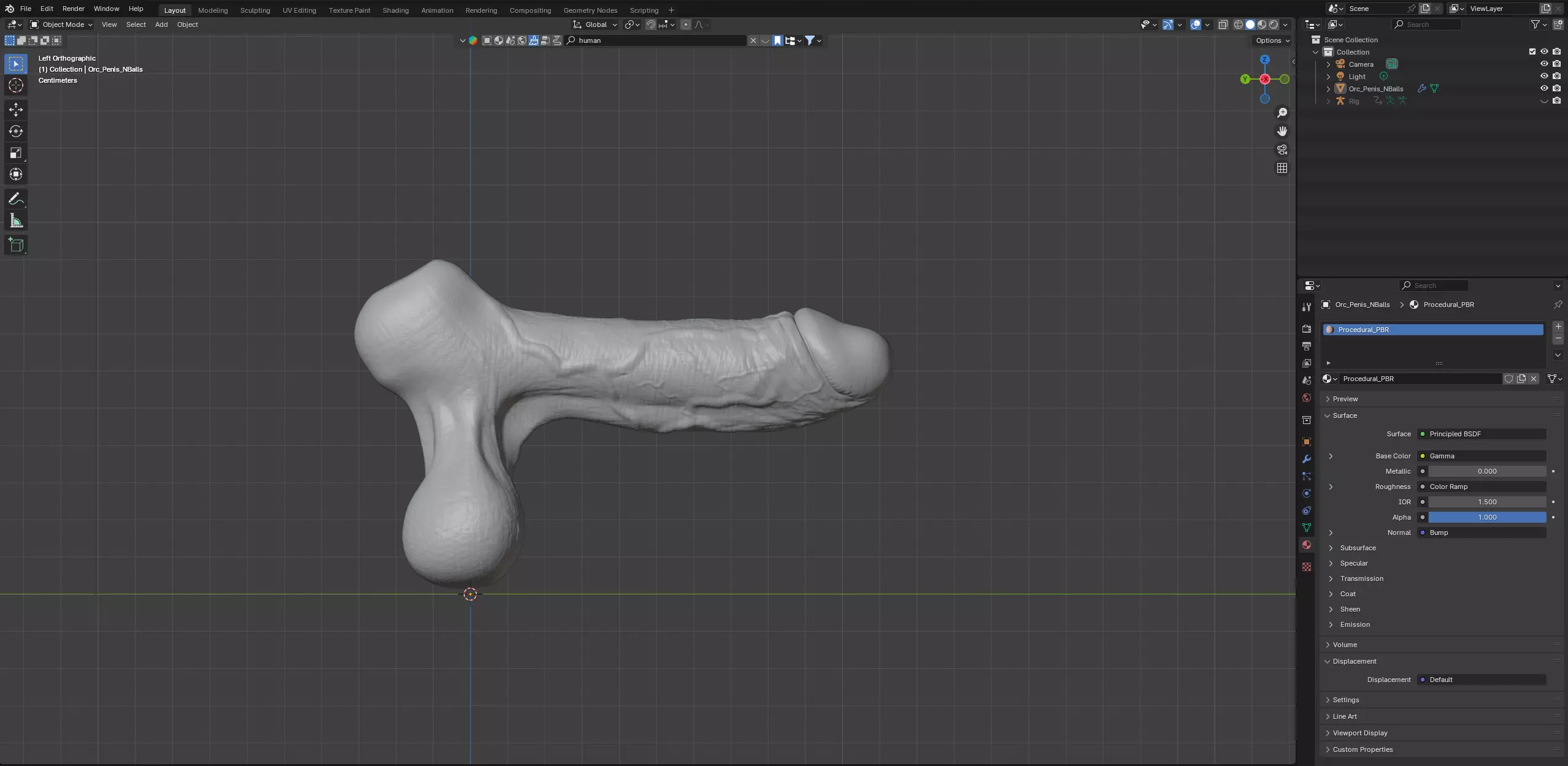 Fantasy Spooky Orc Penis Rigged Low-poly 3D model_2