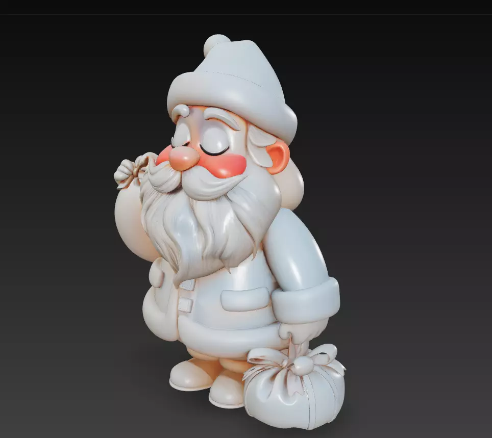 Classic Santa - Stylized Christmas 3D Model 3D print model_1
