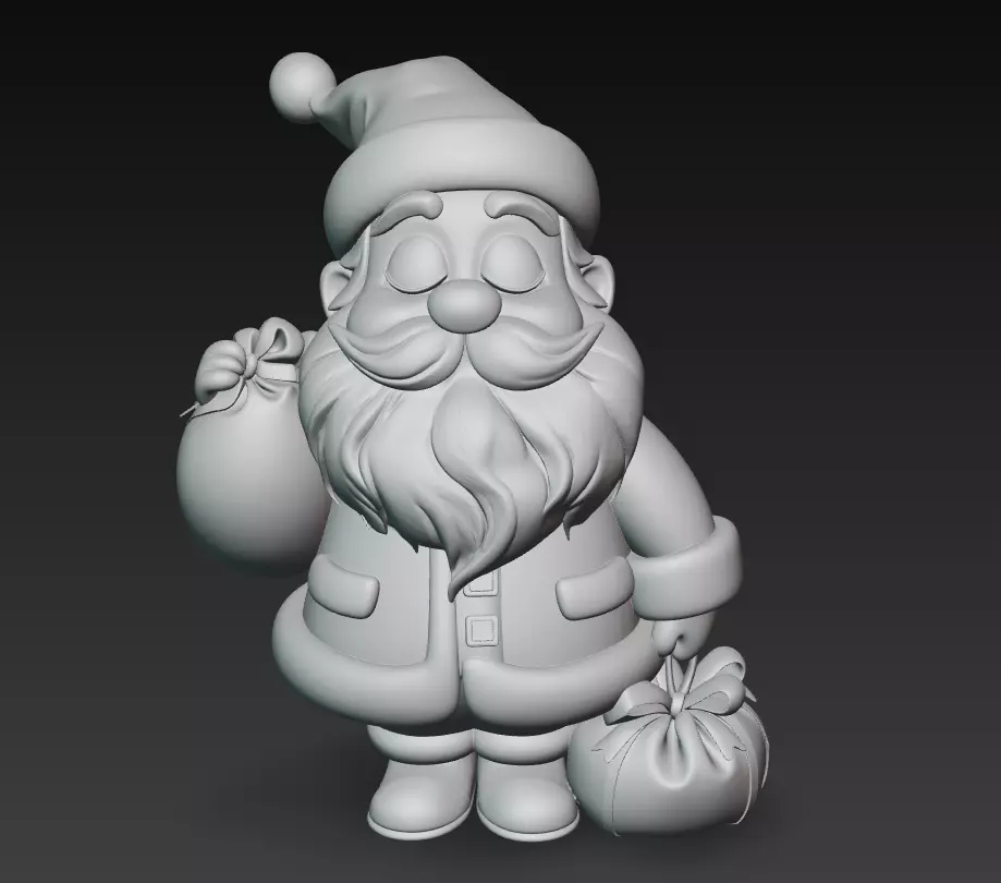 Classic Santa - Stylized Christmas 3D Model 3D print model_7