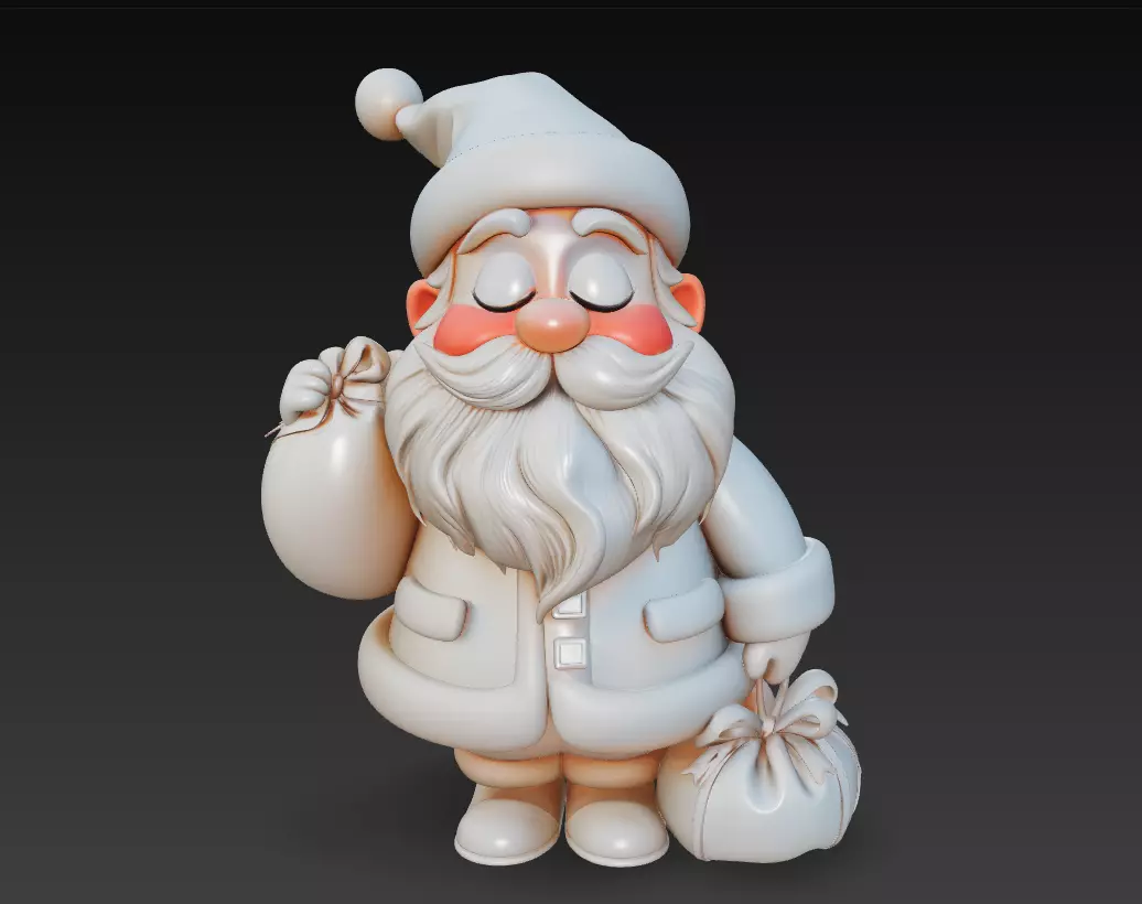 Classic Santa - Stylized Christmas 3D Model 3D print model_0