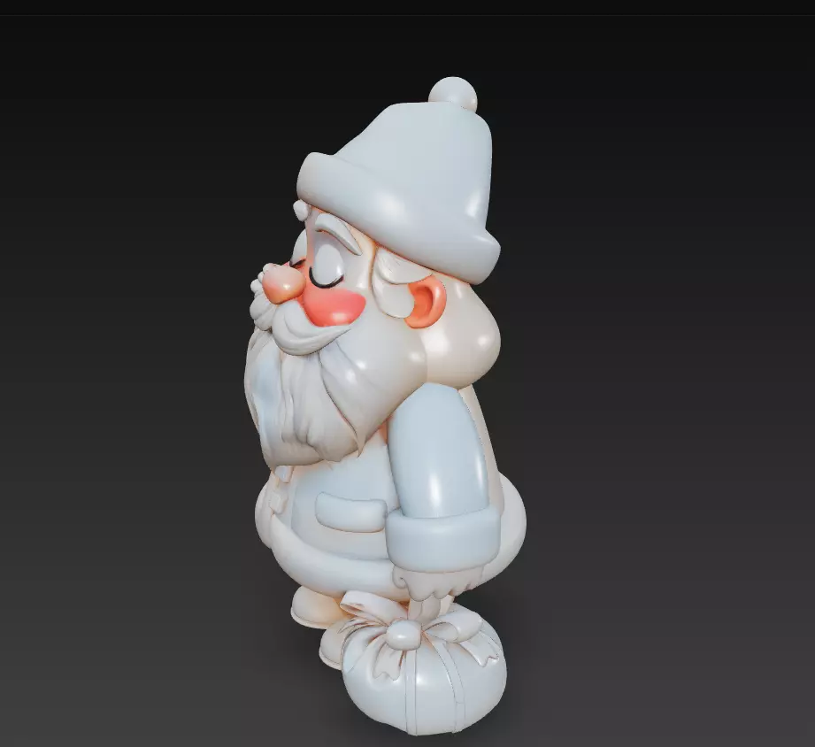 Classic Santa - Stylized Christmas 3D Model 3D print model_2