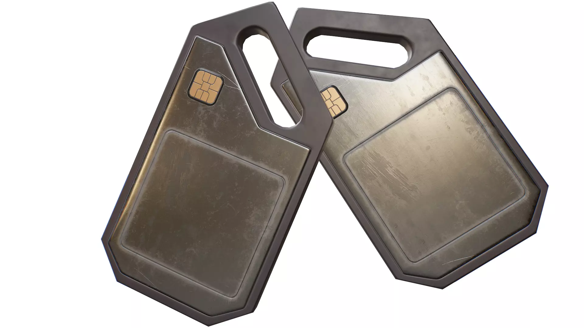 Sci-fi Tag Low-poly 3D model_0