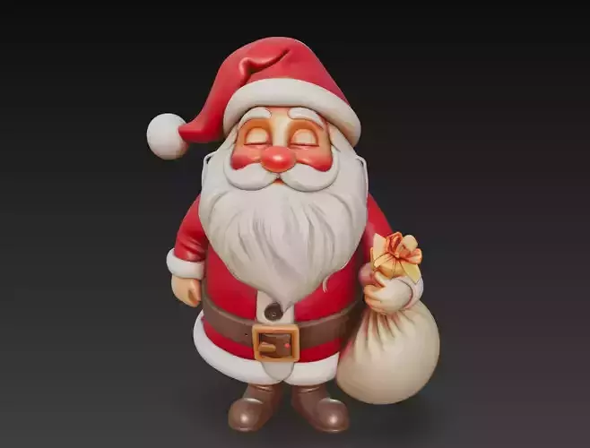Traditional Santa - Stylized Christmas 3D Model