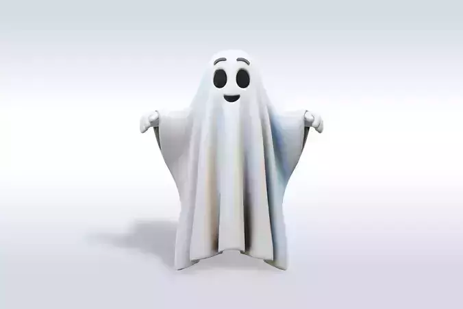 Cheerful Ghost Character Halloween