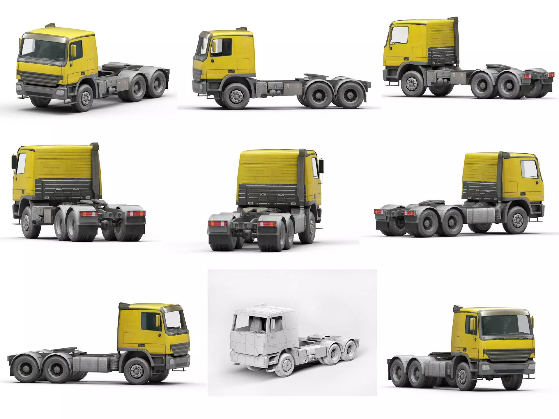 Collection of heavy and industrial vehicles Low-poly 3D model_7