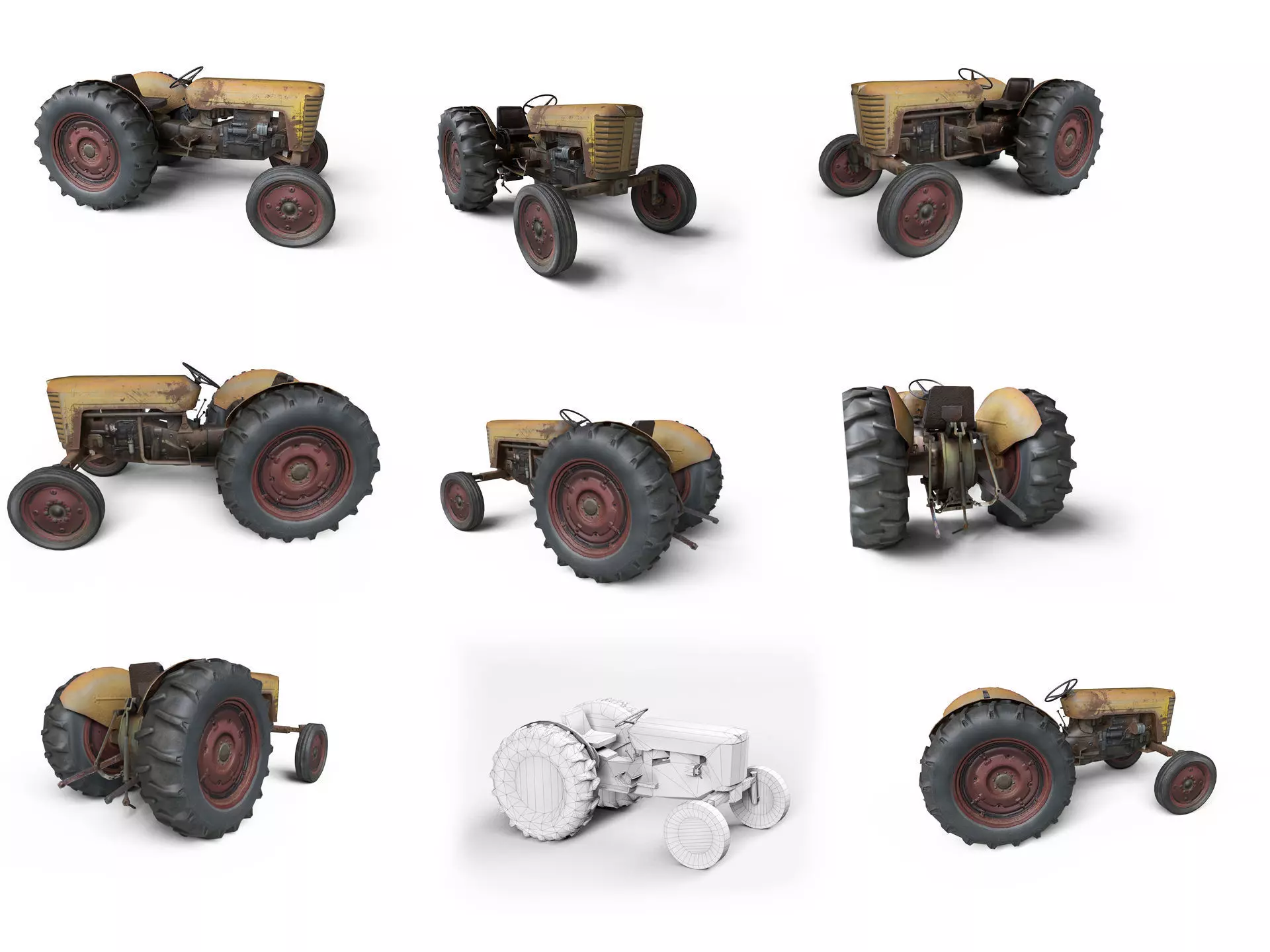 Collection of heavy and industrial vehicles Low-poly 3D model_5