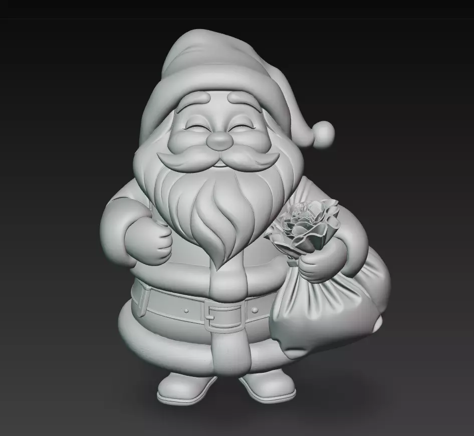 Beige Santa - Stylized Christmas 3D Model 3D print model_9