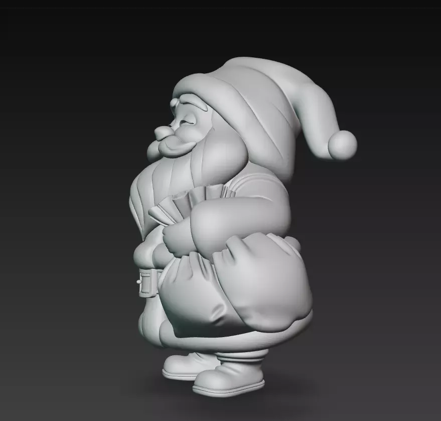 Beige Santa - Stylized Christmas 3D Model 3D print model_8