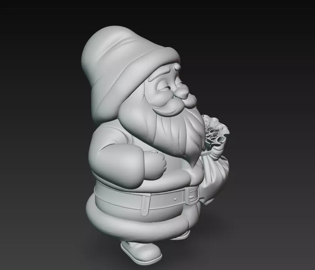Beige Santa - Stylized Christmas 3D Model 3D print model_7