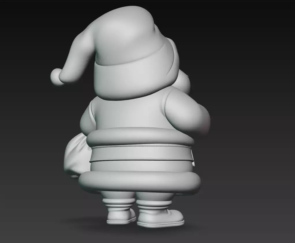 Beige Santa - Stylized Christmas 3D Model 3D print model_10