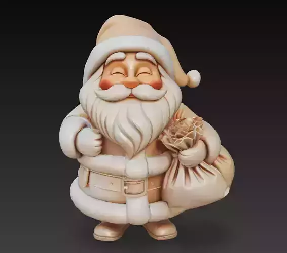 Beige Santa - Stylized Christmas 3D Model 3D print model