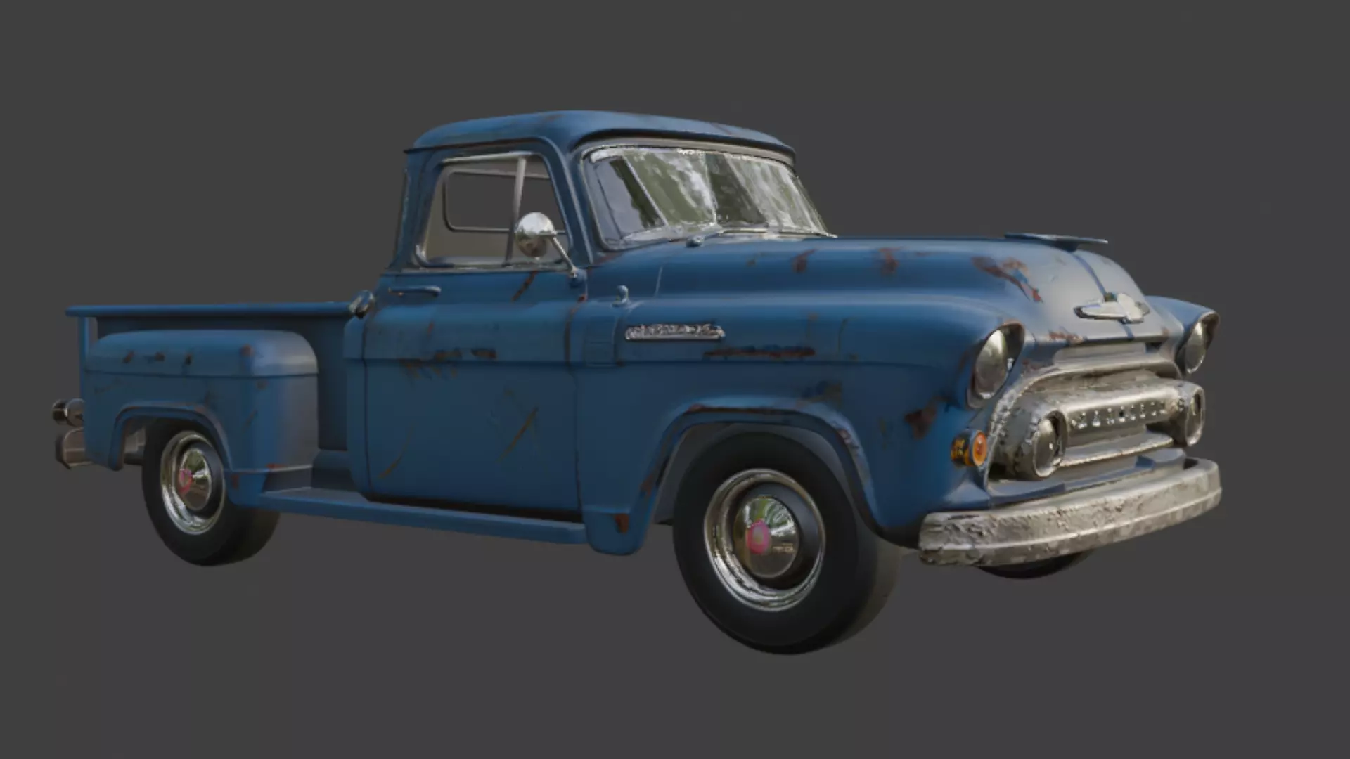 Old Pickup Truck 3D Model 3D model_4