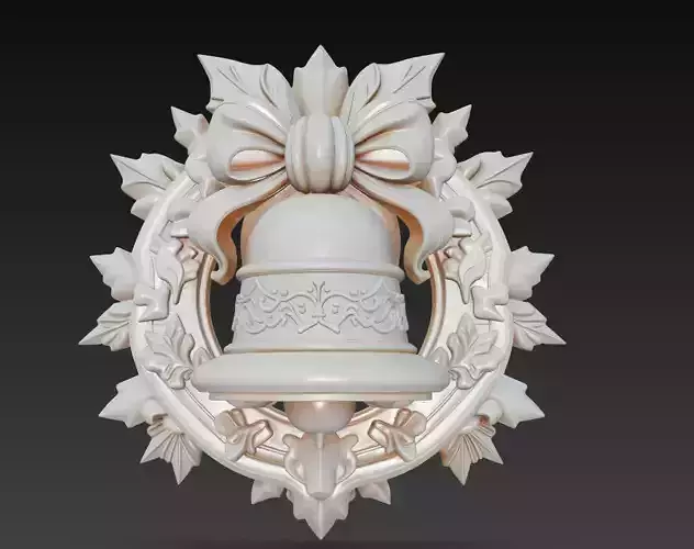 Floral Bell Ornament - Stylized Christmas 3D Model 3D print model Floral Bell Ornament - Stylized Christmas 3D Model 3D print model